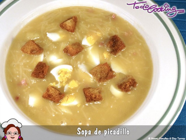 Sopa De Picadillo Con Cuscurritos