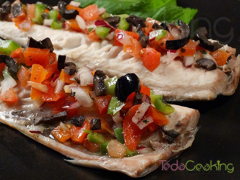 Caballa al vapor con vinagreta