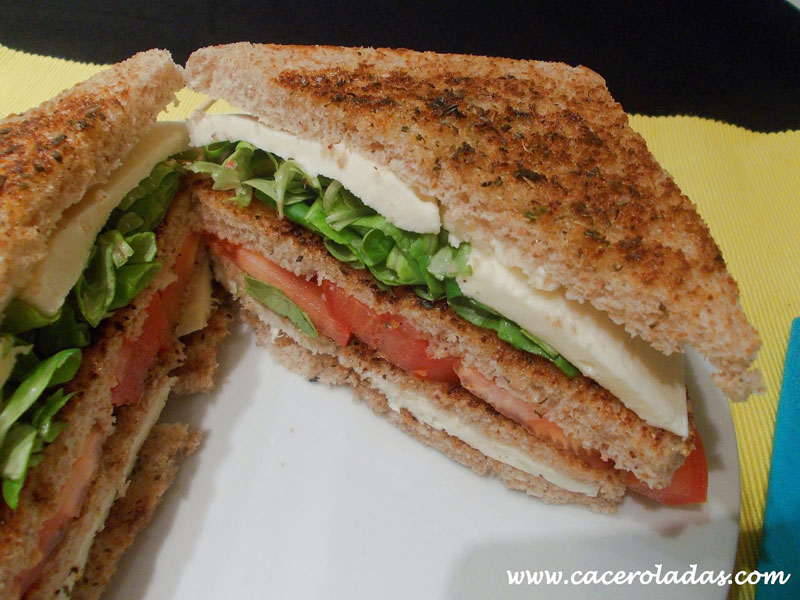 Sandwich vegetal con mozzarella recopilación de sándwiches