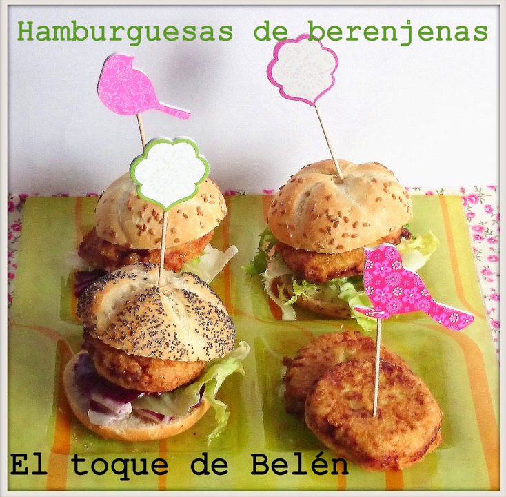 Mini hamburguesas de berenjenas recopilación de sándwiches