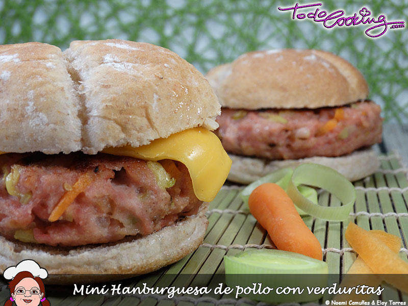 Mini Hamburguesa de pollo con verduritas