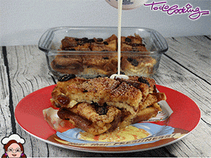 Natillas en el pudin de pan inglés