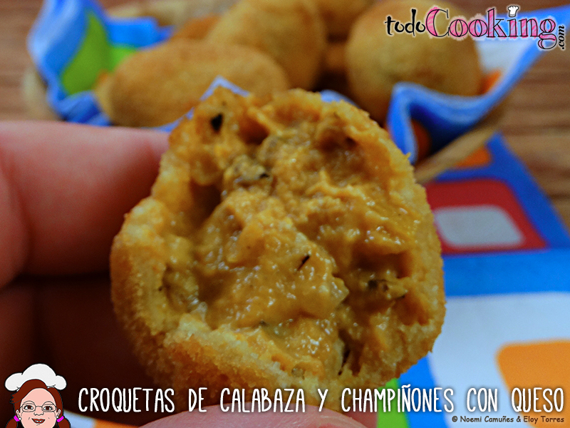 Croquetas de calabaza y champiñones con queso