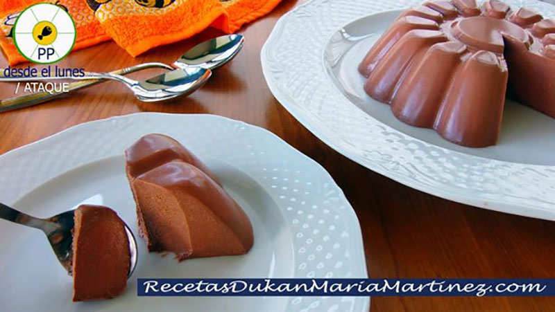 flan dukan tofu chocolate postres sin azúcar
