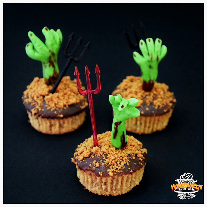 Cupcakes calabaza zombie