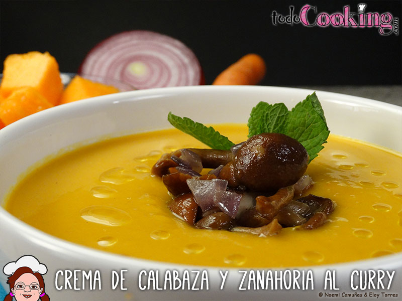 Crema de calabaza y zanahoria al curry