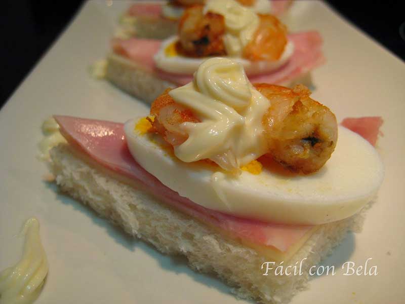 ##Canapé-de-Jamón,-Queso,-Huevo-y-Langostino
