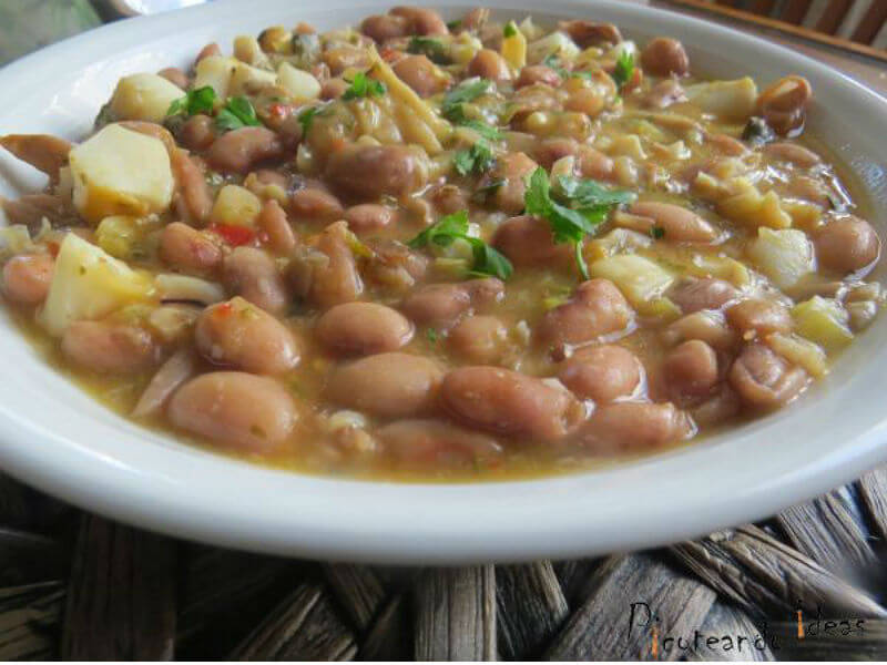 ##Alubias pintas con sepia y setas